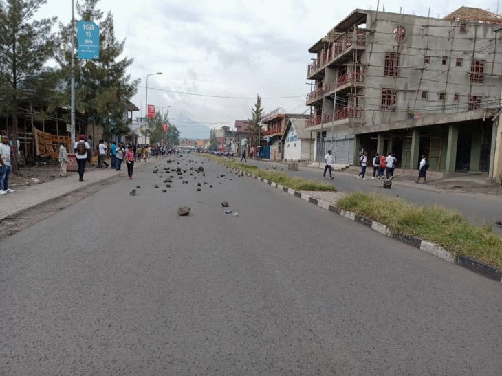 Goma : Pas d&rsquo;activités ce lundi, levée de l&rsquo;État de siège et départ de la Monusco exigés